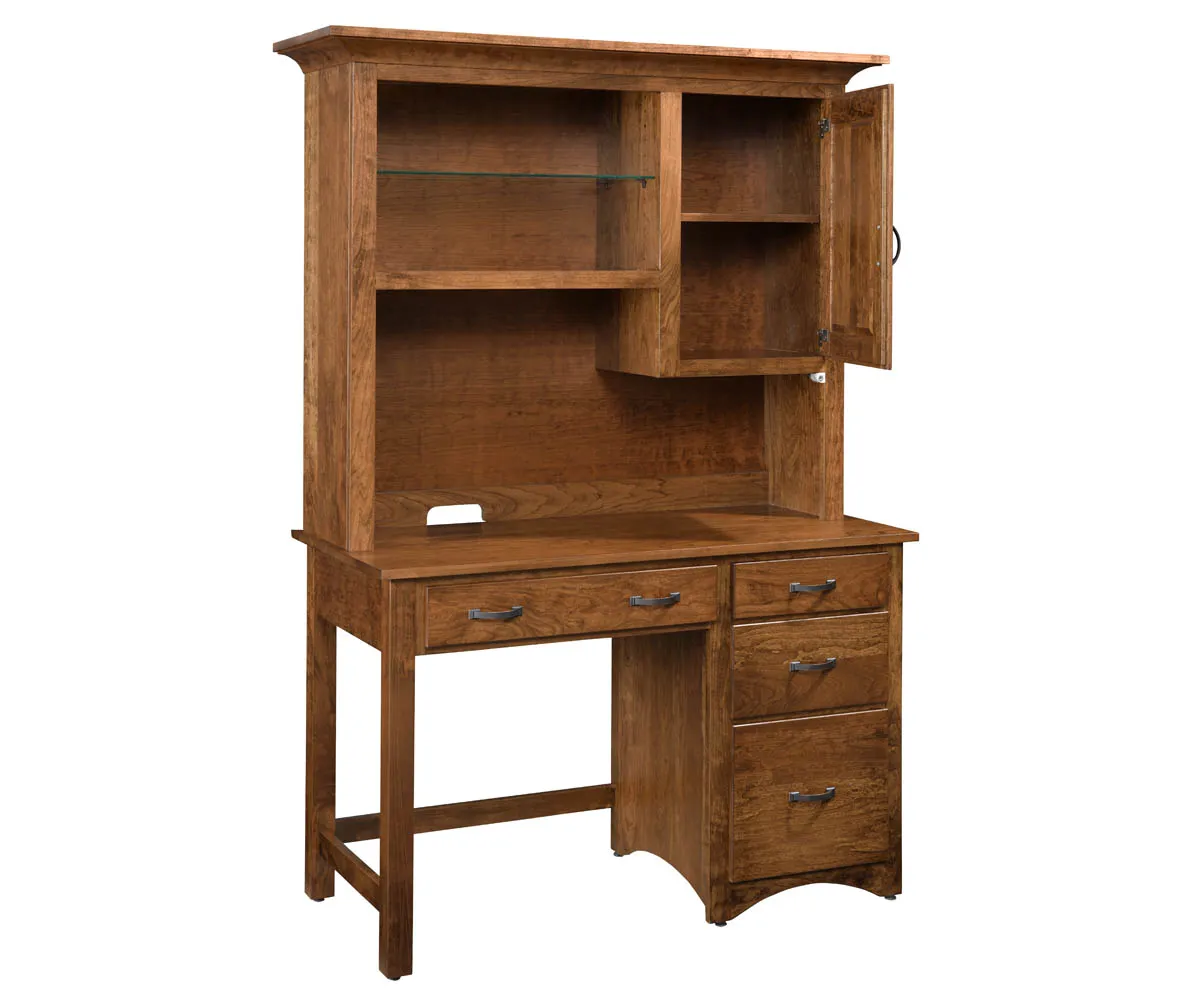 Shaker Single Pedestal Desk with Hutch - Image 2