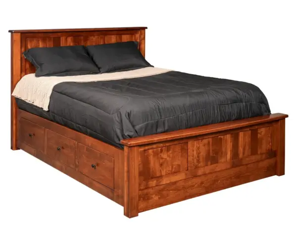 Shaker Panel Bed With Storage Rails