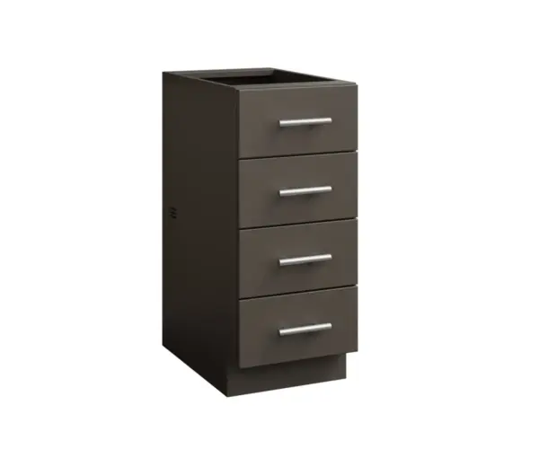 4 Drawer Flat Panel Cabinet - 15"W