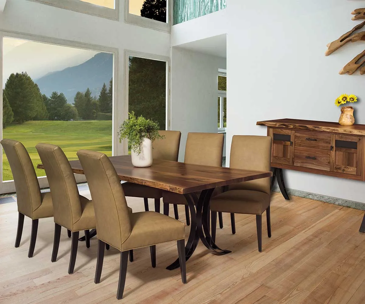 Live Edge Bench with Double Curved Base - Image 2
