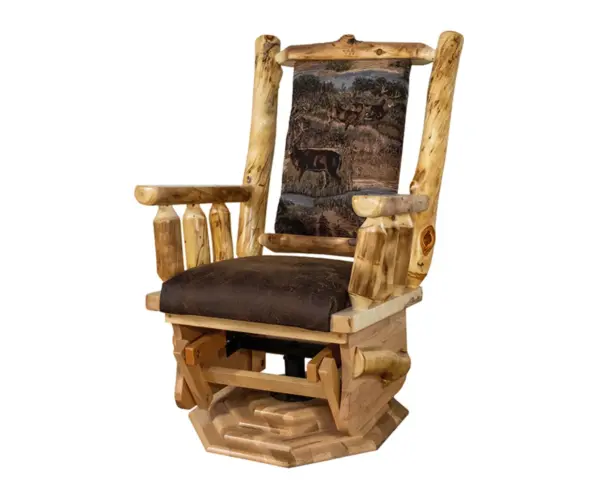 Colorado Aspen Straight Back Swivel Glider