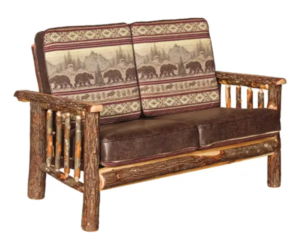 Love Seat with Wood Arms